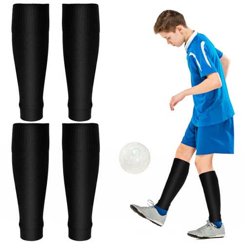 Abeillo 2 Paar Fußball Stutzen für Kinder Schwarze