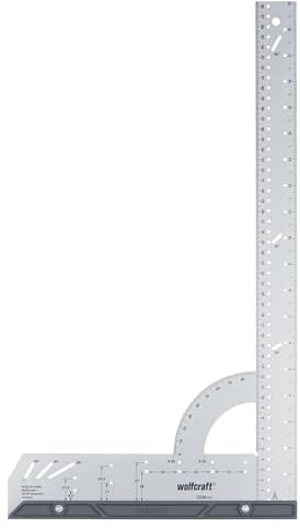 Wolfcraft Universal Angle & Try Square I 5206506 I For Measuring, Marking, Drawing and Guided Cutting I Scaling in Inch