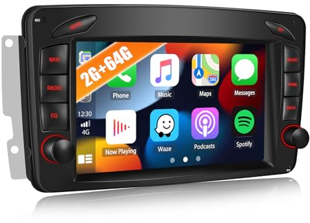 2G+64G CAMECHO Android 13 Autoradio für Mercedes Benz C CLK G Klasse W203 W209 W463 Viano Vito W639 mit Navi Carplay Android Auto,7 Zoll Auto Radio Touch Display mit Bluetooth RDS WiFi SWC