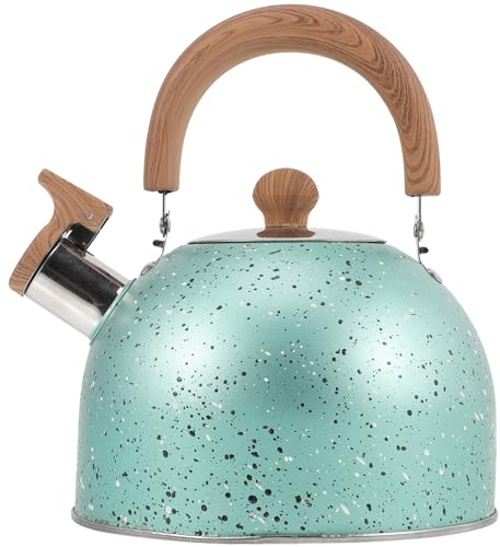 Hervidor de té con silbido, tetera de acero inoxidable, caldera de agua caliente de 2 litros, hervidor de agua hirviendo, estufa, agua caliente, caldera de agua de ebullición rápida para cocina cas