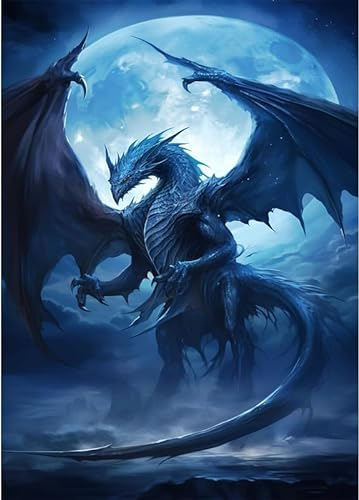 Drache im Mondlicht – 4000-teiliges Holzpuzzle – Lernpuzzles für Jungen und Mädchen