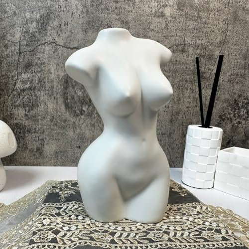 NAKOR HOME Bodyart-WhiteS Körpervase, weibliche Form, Körpervase, Po-Vase, Büstenvase, niedlich, lustig, flippige Vase, Mattweiß, Weiß