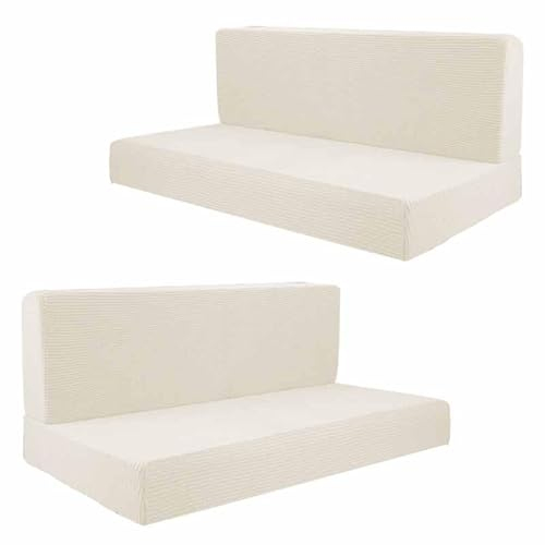 YWQJL Bezüge Für Wohnwagen Sitzgruppe 4 Stück Camper-Kissenbezüge, Rv-Sitzbezüge Möbelschutz, Sofa-Sitzkissenbezug Elastisch Einfach Zu Montierende Bankbezüg(Off-White,4)