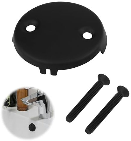 Two Hole Bathtub Overflow Face Plate, Bathtub Overflow Drain Cover & 2 Screws Tub Overflow Plate Accessories for Most Standard Bath Tubs