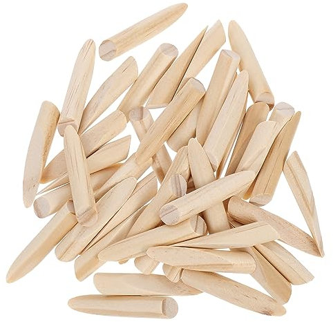 JECOMPRIS 50 Stück Zimmerei Holzdübel 9,5mm Schräge Holzstecker Aus Massivem Kiefernholz Für Holzbearbeitung Und Möbelmontage Zum Verschließen Von Schraubenlöchern
