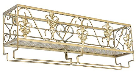 IBOWZ Deckenregal Decken Weinregal An der Wand befestigtes Weinregal aus Metall, hängende Wein-Champagner-Glaskelche Stemware-Rack-Halter-Organizer für Küchenbar, 50 × 10 × 17 cm