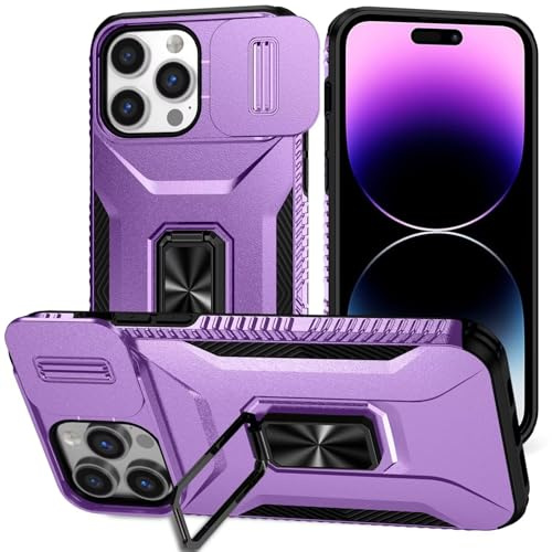 xinyunew Hülle für iPhone 11 Pro Max,Handyhülle Ganzkörper Robuste Stoßfeste Schutzhülle mit 360 Grad Ring Ständer, Handyhülle Kompatibel mit iPhone 11 Pro Max(Lila)