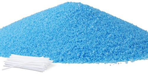 Ovaletta Kerzensand 800 g Blau, Kerzensand mit Docht, Kerzenwachs, mit 20 Stück Kerzendocht (5 cm), Pflanzliches Wachs, Perlenwachs