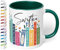 Geschenk für Musik-Fans: Kaffeetasse Bücherregal mit Best of Albums „Swiftea“ – Geschenkidee für Sänger- & Musikliebhaber - Keramik, ca. 330ml, Dunkelgrün