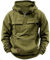 PADOLA Pullover Herren 1/4 Zip Hoodie Cargo Arbeitspullover mit Multi-Taschen Vintage Kapuzenpullover Retro Fleecepullover Langarm Sweatshirt mit Fleece Übergangsjacke Winter (XL, 3 Armeegrün)