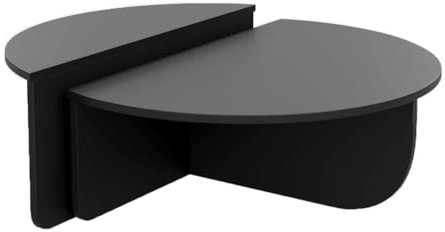 Vente-unique - Lot de 2 Tables Basses - Noir - ALOEVA