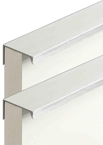 Möbelgriffe 2 Stück Gebürstetes Silber Schranktürgriffe Unsichtbare Küchenschrankgriffe Schubladengriffe aus Aluminiumlegierung mit Schrauben (Length 1200mm)