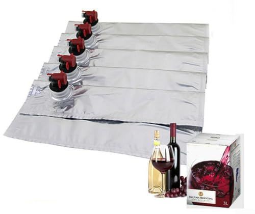 5 x 5 l Weinbeutel Nachfüllbeutel, tragbarer Wein-Ersatzbeutel mit Schmetterlings-Auslauf, Weinspender
