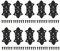 Antik Scharniere, 10-tlg Möbelband Metall-Scharniere Klein Möbelscharniere Ersatz mit Schrauben (Schwarz)
