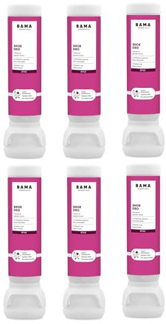 BAMA Desodorante de Calzado Spray Rosa - Neutralizador para Pies Con Mal Olor - Set de Pulverizador de Zapatos - 6x 100 ml