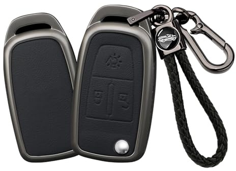 HIBEYO Klappschlüssel Autoschlüssel Hülle kompatibel mit DAF 106 CF Euro 6 2022 XG XFSchlüsselhülle Schutzhülle Fernschlüssel Flip Schlüsselanhänger Schlüssel anhänger Schale zubehör-Schwarz