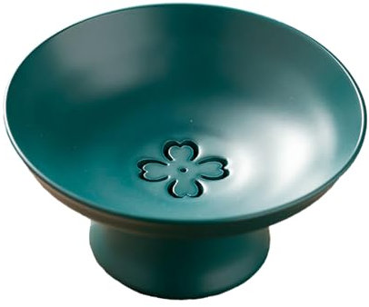 Retro Dim Sum Snack Obstteller Keramik Hoher Tee Snack Japanischer Nussteller - Türkis - Groß