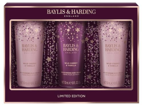 Baylis & Harding, Midnight Cherry – Handcreme-Set, 3-teilig (3x50ml)