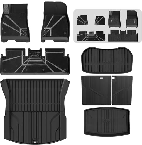3W Alfombrillas Set 8 para Tesla Model 3 Highland 2024-2026, Incluye Alfombrillas Impermeables y Moquetas, Bandeja de Maletero de Asiento, Thorex™ para Todo Tipo de Clima