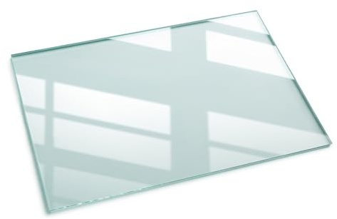 Tablero de la Mesa de Cristal Templado 120x80 cm | Protector | Unidades Protectoras Antideslizantes de Goma | Bordes Pulidos | Instalación Rápida | Repuesto de Comedor, Cocina, Bar - Transparente