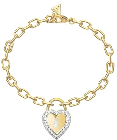 GUESS Armband Love Bites Heart Lock Bracelet Yellow Gold/Rhodium goldfarben