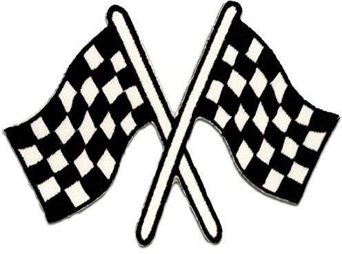 Catch the Patch Zielflagge Fahne - (Größe: 9,0 x 7,0 cm) Aufnäher, Bügelbilder, Aufbügler, Applikationen, Patches, Sticker zum Aufbügeln oder Aufnähen – für Kleidung, Taschen, Jacken