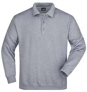 James & Nicholson Polo Sweatshirt - Klassischer Sweat mit gestricktem Polokragen