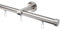 DécoProfi Gardinenstange Innenlauf 1-läufig Set Ø 20 mm Edelstahloptik (Nickel gebürstet) I Länge: 160cm Aluminium für Wandmontage I Als Gardinenschiene & Vorhangstange geeignet