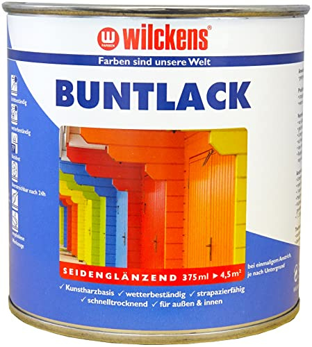 Wilckens Kunstharz Buntlack für Innen und Außen, seidenglänzend, 375 ml, RAL 6005 Moosgrün
