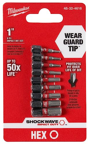 Milwaukee 9-Piece 1 Hex Insert Bit Set