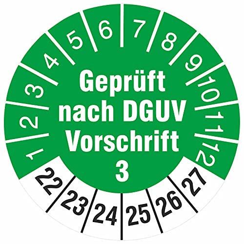 50 Stück geprüft nach DGUV Vorschrift 3 Prüfetiketten/Prüfplaketten 30 mm rund 2026-2031