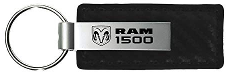 RAM 1500 Schlüsselanhänger aus Leder, Karbonfaser, Schwarz
