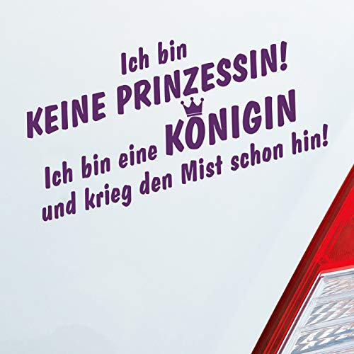 Hellweg Druckerei Ich bin keine Prinzessin! ich Bin eine Königin Krone Auto Aufkleber Sticker Heckscheibenaufkleber