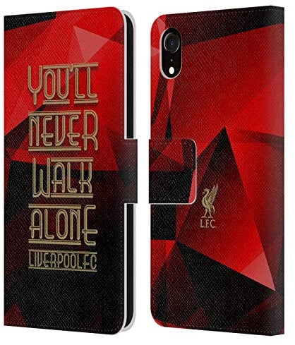 Head Case Designs Officially Licensed Liverpool Football Club Red Geo Ynwa Liver Bird Ynwa Leather Wallet Case Compatible With Apple iPhone XR