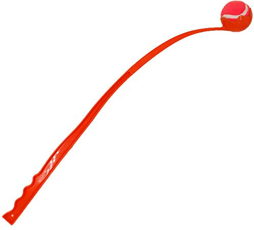 Ballwerfer mit Ball - Hundespielzeug - 70 cm - Ballschleuder Ball Launcher Rot