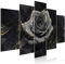 decomonkey Bilder Blumen Rose 225x112.5 cm 5 Teilig Leinwandbilder Bild auf Leinwand Wandbild Kunstdruck Wanddeko Wand Wohnzimmer Wanddekoration Deko Abstrakt schwarz