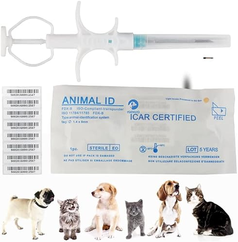 20 stücke 2.12x12mm Yanzeo Haustier-ID-Microchip, 134,2 kHz, ISO11784/ISO11785/FDX-B, RFID-Tags, 15 Bit RFID-Mikrochip für Hunde, Katzen, Schweine, Labortier, Mikrochip-Registrierung