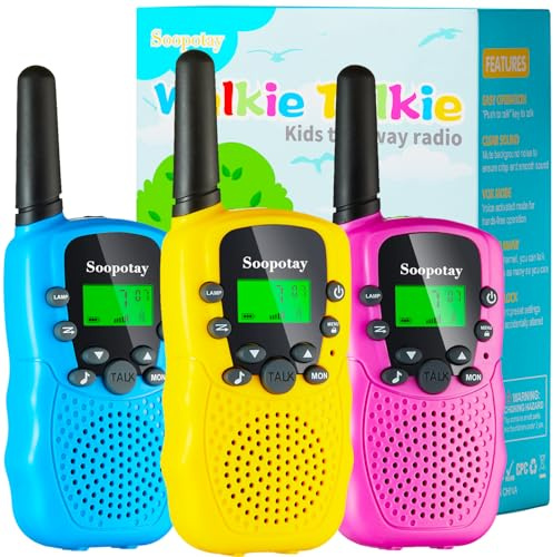 Rechargeable Walkie Talkies for Kids Games Gifts Toys for Girl Boy Age 4-12, 72H Playtime, 3 Miles Range Walkie Talkie for Outdoor Camping, Hiking, Birthday for 4 5 6 7 8 9 Year Old