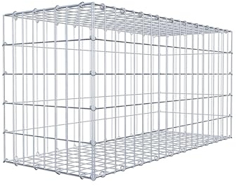 GABIONA Gabione 100 × 50 × 40 cm (L x H x T) – Steinkorb aus 4 mm Draht, Maschenweite 5 × 10 cm, C-Ring Verschluss + Gratis-Zange – ideal für Sichtschutz, Gabionenzaun, Gartenmauer und Steinkorbwand