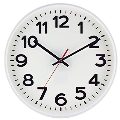 SELVA Funk-Wanduhr Kolbingen, mit leisem Uhrwerk und erhabenen Ziffern (weiß)