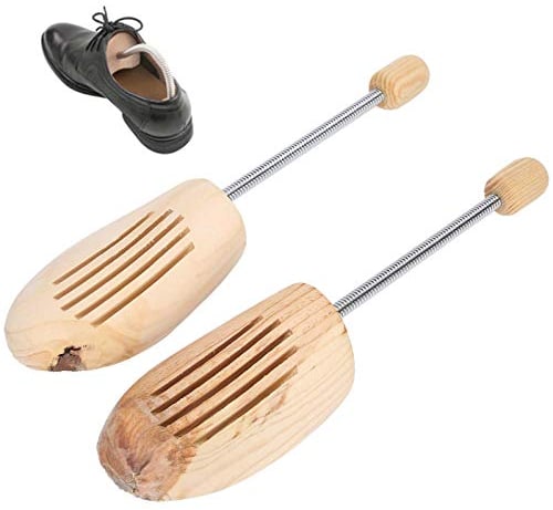 SALUTUYA Schuhspanner Schuhdehner aus Echt-Holz mit Metall-Spiralfeder, Schuh Baum Schuh Trage Holz für Männer Frauen Schuhe für Damen und Herren (S)
