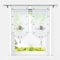 HeichkelL Voile Scheibengardinen Eule Muster Transparente Bestickte Bistrogardine mit Quaste Fenster Gardinen Tunnelzug Panneaux Kurzstores Grau BxH 40x60 cm 2 Stück