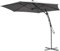 URBNLIVING 3 Metres Steel Easy Lever Push Up Cantilever Crank Handle Free Standing Parasol Umbrella With Cross Base Garden Patio Outdoor Sunshade Sunbathing 360° Rotating Swivel Sun Protection (Grey)