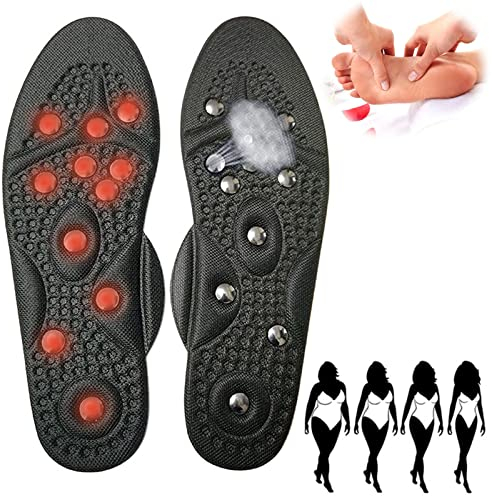 Magnetische Orthopadische Einlegesohlen mit Akupressur, Magnetische Einlegesohle zum Abnehmen mit 22 Magneten für Herren Damen, Fördern Durchblutung-Ermüdung Entlasten (Size:L(EU:41-48),Color:2 pair)