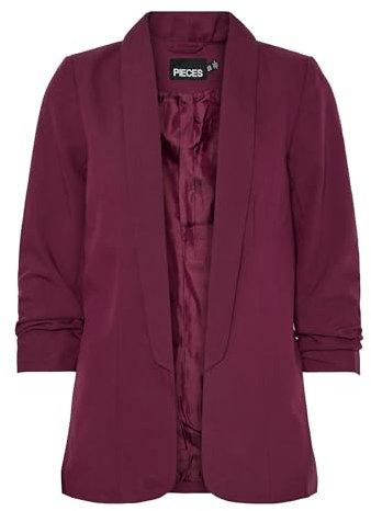 PIECES Damen Pcboss Noos 3/4 Blazer, Grape Wine,L