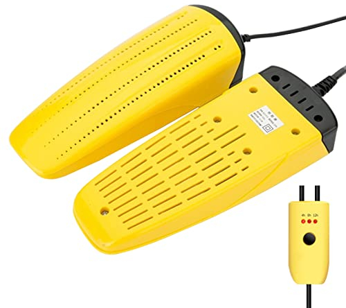 Schuhtrockner Elektrisch, Schuhtrockner, Stiefeltrockner Gebläse, Schuhheizung Football Ski Hand Schuhe Trockner Elektrischer Thermic Wärmer Shoe Dryer mit Auto Ausschalten & Antibakteriell (Gelb)