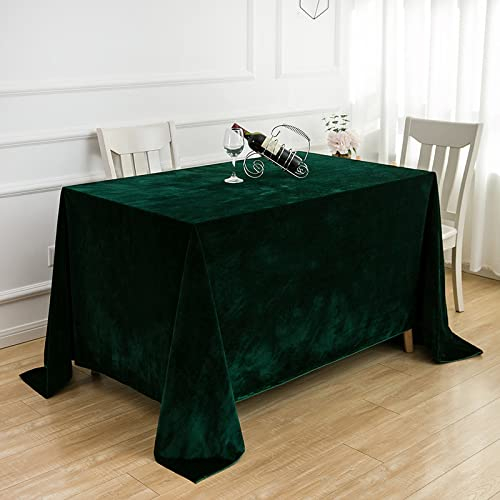 JIALIANG Tischdecke aus Samt - Tischläufer Fringe Tischläufer Einfache und Elegante Heimtextilien für Den Innen- und Außenbereich,dunkelgrün,180x320cm