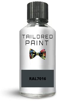 RAL7016 Anthracite Grey Gloss Touch Up Paint with Brush Direct Gloss Paint for Wood, Metal, Plastic, PVC, UPVC, Fascia Soffit Furniture Boards - Indoor & Outdoor