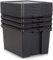 JMS we create smile 45L 45 Litre Black Heavy Duty Recycled Plastic Storage Box Stackable and Nesttable Storage Containers With Lid (45 Litre)