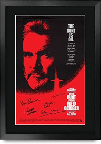 HWC Trading FR A3 The Hunt for Red October Sean Connery Geschenke Geduckter Poster Signiertes Autogramm Foto für Fans von Film Memorabilien - A3 Framed